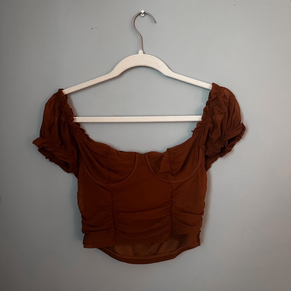 Brown Ruched Women's Top